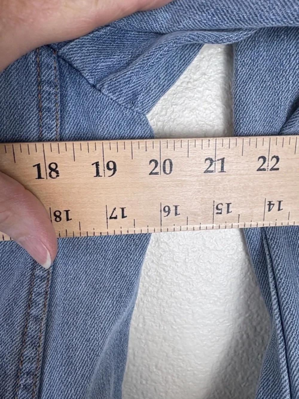 Free People Denim Seamed And Structured Jacket Size XL Military 90s - Picture 15 of 16